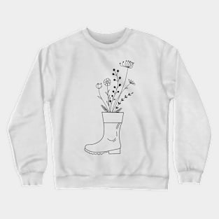 Wildflowers in Rainboot Crewneck Sweatshirt